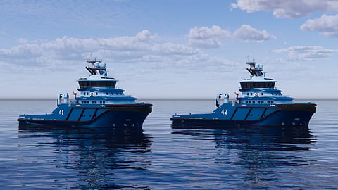 Rendering of Østensjø Rederi's new offshore tugs