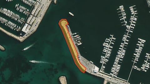 Southern breakwater at Fremantle Fishing Boat Harbour in Australia