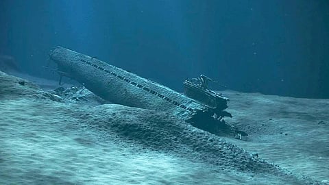The German submarine U-864, which lies at the bottom of the North Sea just off Norway's Vestland County. The submarine was sunk by a torpedo fired by a British submarine, leading to her loss and those of her entire 73-strong crew, on February 9, 1945.