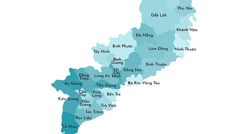 Map of southern Vietnam