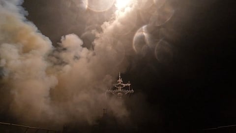 US warship launches new strikes on Iran