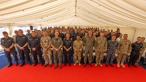 Personnel from the various naval participants in Exercise Sea Breeze 26-2