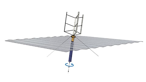 Artist's concept of a megawatt-class floating axis wind turbine