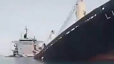 Screenshot of video showing the partially submerged Luni