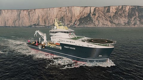 Rendering of a buoy and lighthouse maintenance vessel