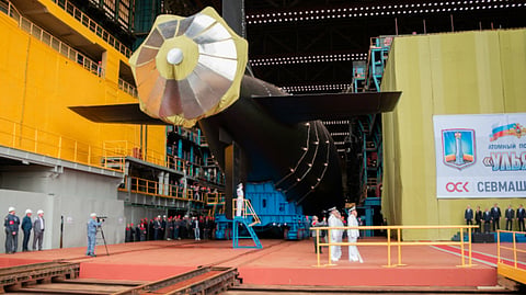 Launching ceremony for the future Russian Navy nuclear-powered cruise missile submarine Ulyanovsk, July 28, 2026