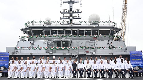 Delivery ceremony of the Indian Navy submarine rescue ship INS Nipun, July 30, 2026