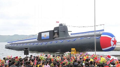 Launch of the Korea People's Army Navy ballistic missile submarine Hero Kim Kun Ok