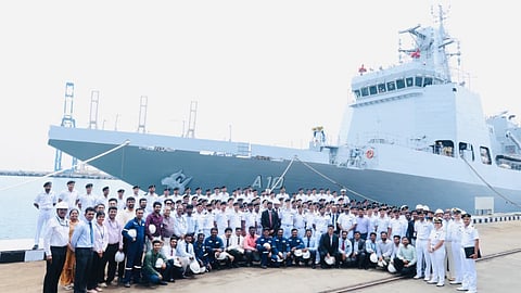 Delivery ceremony of the future INS Samarthak, a multi-purpose vessel of the Indian Navy, August 27, 2026