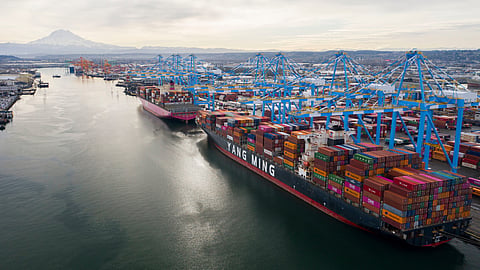 Container vessels at the Port of Seattle