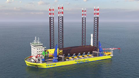 Rendering of a monopile installation vessel