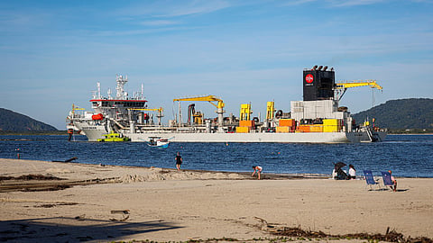 Jan De Nul dredger Galileo Galilei undertaking dredging works at the Port of Itapoa access channel, Brazil