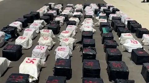 Seized packages containing cocaine