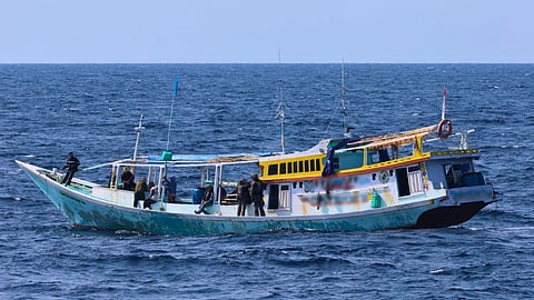 The apprehended vessel in the Arafura Sea, September 9, 2026