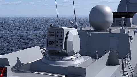 Artist's impression of a Rampart modular launcher fitted on a naval vessel