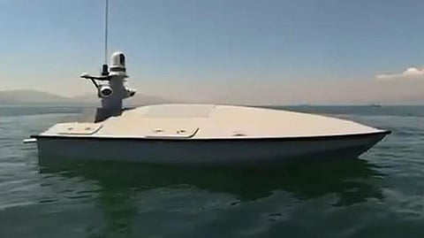 Screenshot of video showing MKE's one-way attack USV