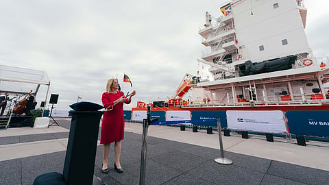 Klaveness celebrates caustic/bulk carrier Baltazar naming at Port of Fremantle