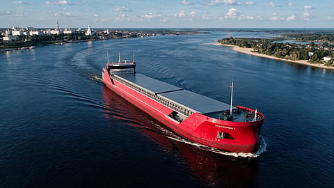 Concept render of United Shipbuilding Corporation's new series of cargo ships