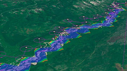Terrain model generated using images captured by a UAV