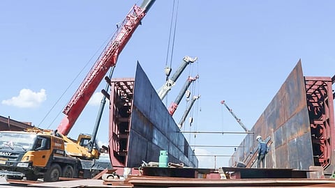 A vessel being built at Hoang Long Shipbuilding