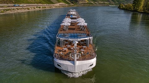 A Viking river cruise ship