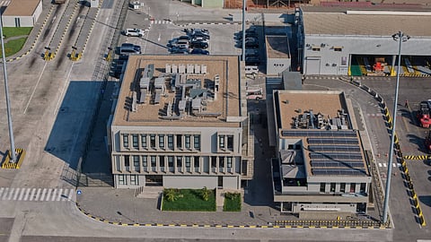 Aerial view of the terminal building at DP World Luanda