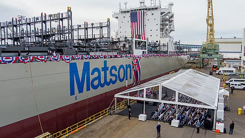 Christening of Matson's new 3,600TEU ship Makua in Philadelphia, October 10, 2026