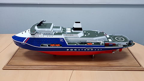 Scale model of Russia's Lider nuclear icebreaker design