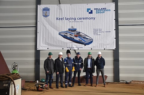Holland Shipyards lays keel of new electric ferry for Brevik Fergeselskap