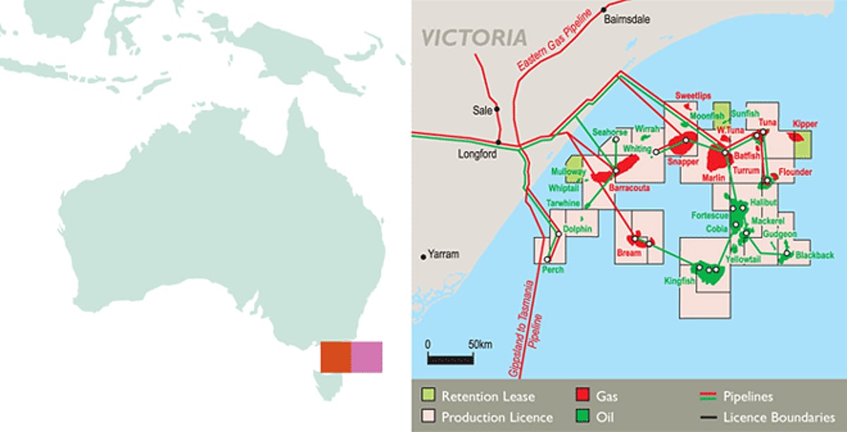 Australia: Oil in decline but high gas potential for Bass Strait fields