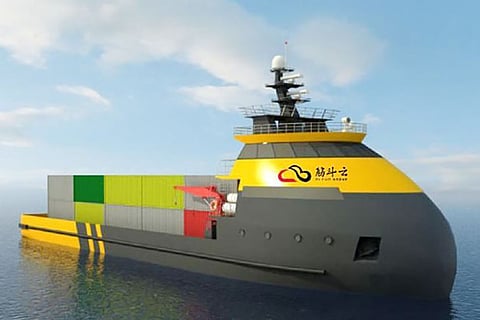 The small unmanned vessel JinDouYun. 4b69d1f36462257020a88d256eebfa88