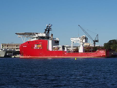 ADV Ocean Shield, a humanitarian and disaster relief vessel operated by the Royal Australian Navy from 2012 to 2014 Photo: Wikimedia Commons/Sputniktilt