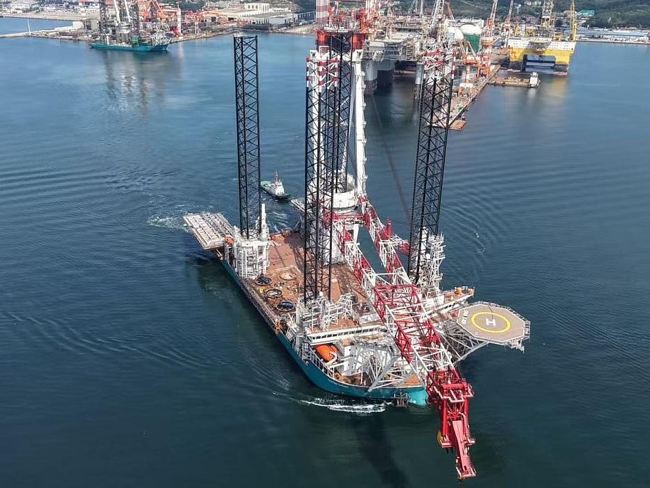 First in new series of turbine installation jackups joins DEME's fleet