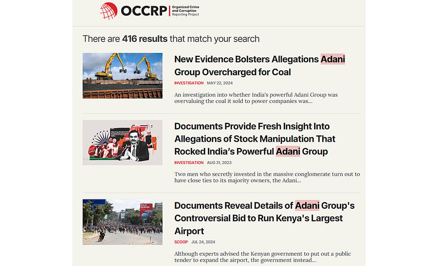 Adani screenshot OCCRP