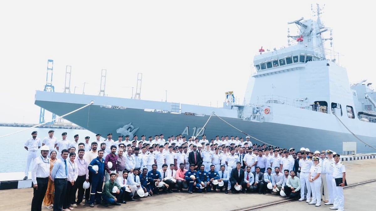 Delivery ceremony of the future INS Samarthak, a multi-purpose vessel of the Indian Navy, August 27, 2026