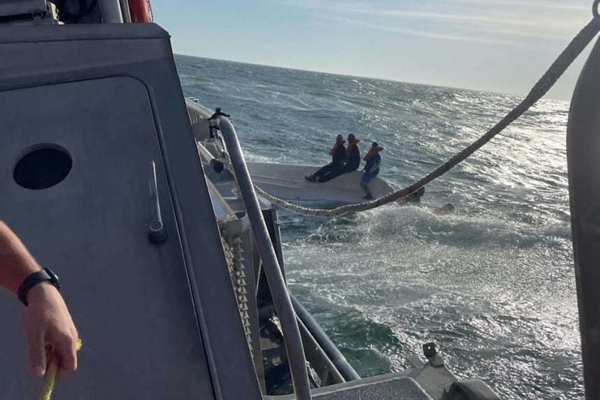 US Coast Guard rescues five from capsized vessel off Oregon Inlet ...