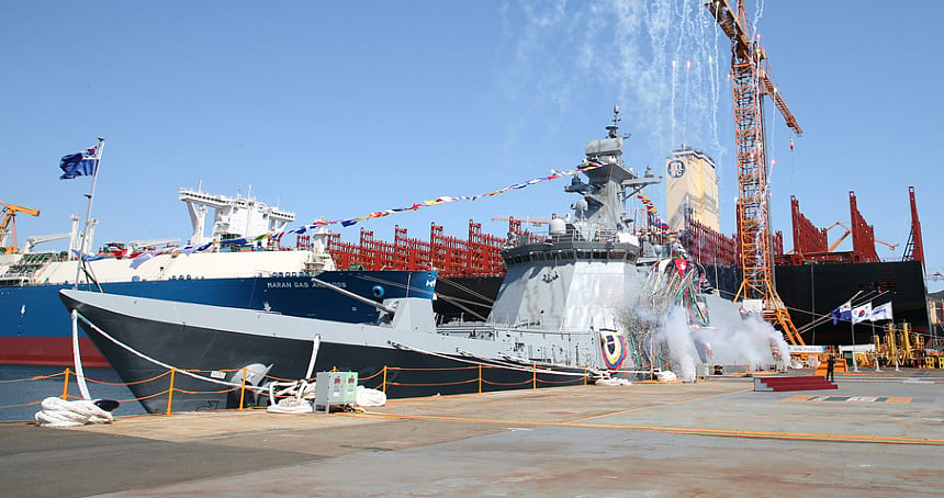South Korea’s fifth Daegu-class frigate floated out