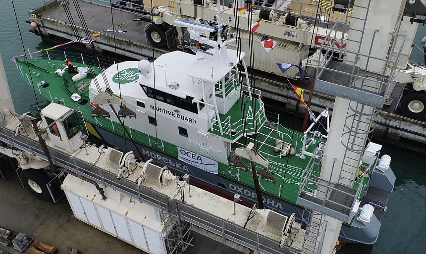 French yard launches first of 20 new patrol boats for Ukraine border guard