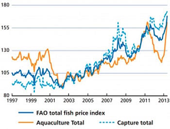 FAO fish price index at all time high