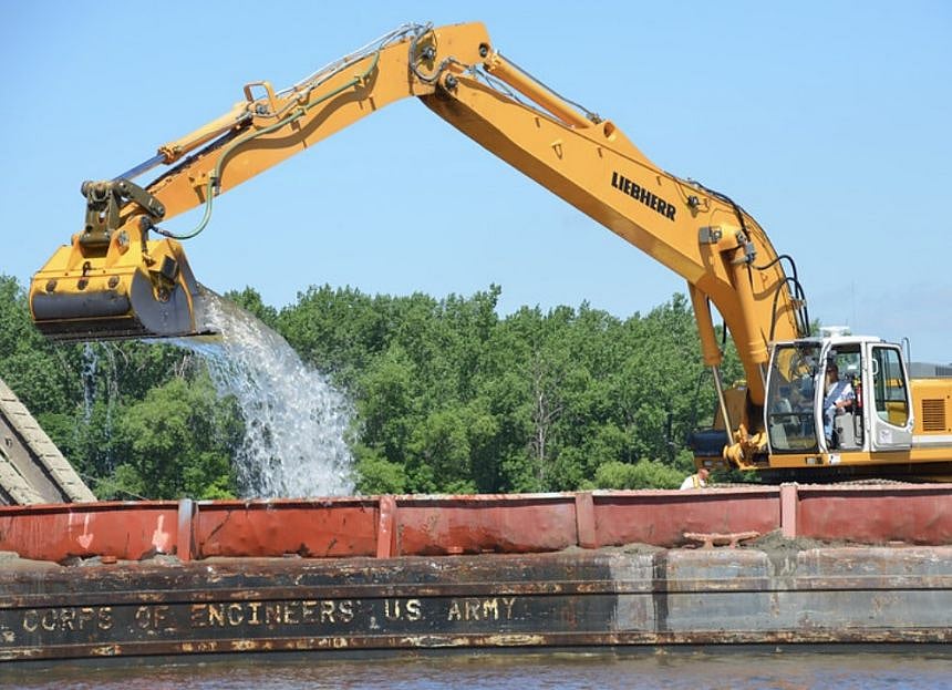 Dredging operations begin near Brownsville, Minnesota