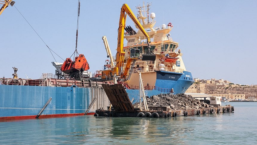 Dredging underway at Malta’s Grand Harbour