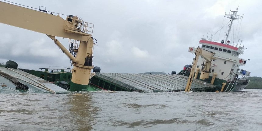 17 rescued from partially submerged cargo ship off Palawan, Philippines