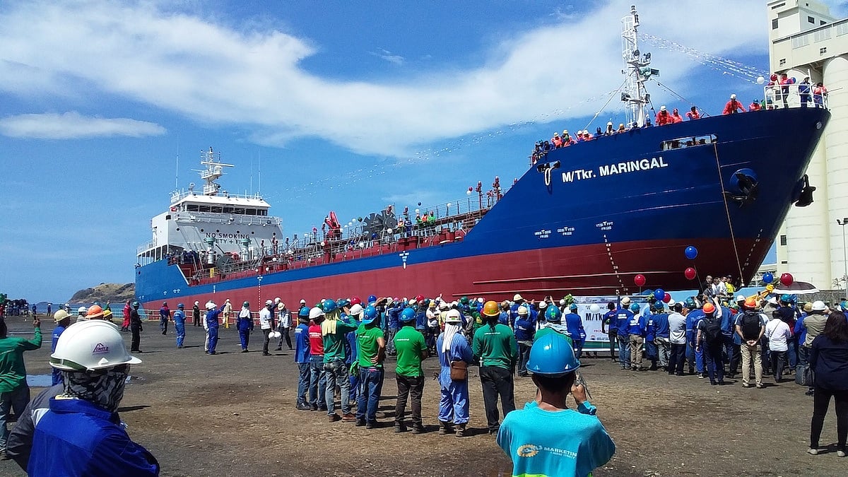 Philippine shipbuilder Herma launches coastal oil tanker Maringal