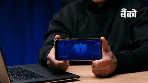 Digital arrest - cyber crime - man holding mobile