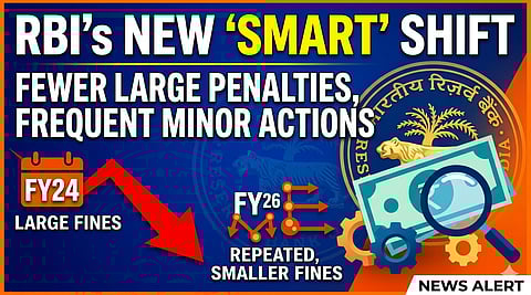 रिझर्व्ह बँकेचा बँकांवरील कारवाईचा पॅटर्न बदलला; मोठ्या दंडाऐवजी आता 'स्मार्ट' अंमलबजावणीवर भर