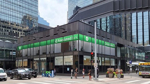 This rendering depicts the location of Associated Bank's future branch on the second floor of the IDS Center in downtown Minneapolis.&nbsp;