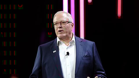 2025-26 Independent Community Bankers of America Chair Jack Hopkins delivers a speech in March during the ICBA's annual convention in Nashville.&nbsp;