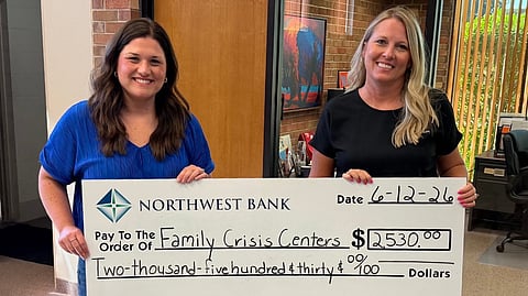 Northwest Bank raises more than $2,500 for local domestic violence shelter