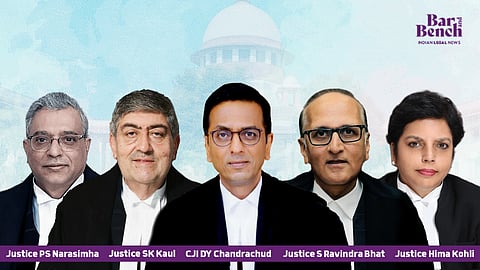 CJI DY Chandrachud, Justice Sanjay Kishan Kaul, Justice S Ravindra Bhat, Justice Hima Kohli, Justice PS Narasimha