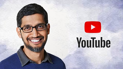 Sundar Pichai and YouTube Logo